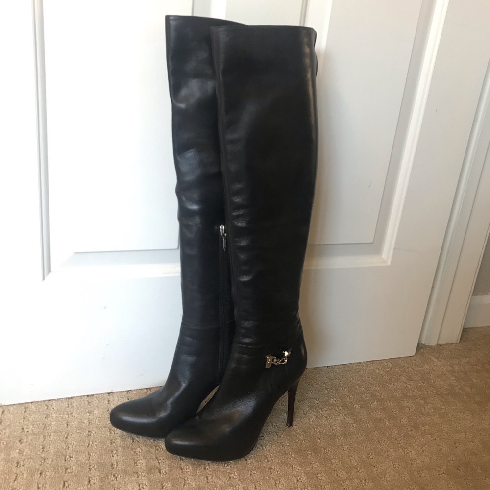 Cesare Paciotti leather knee high boots